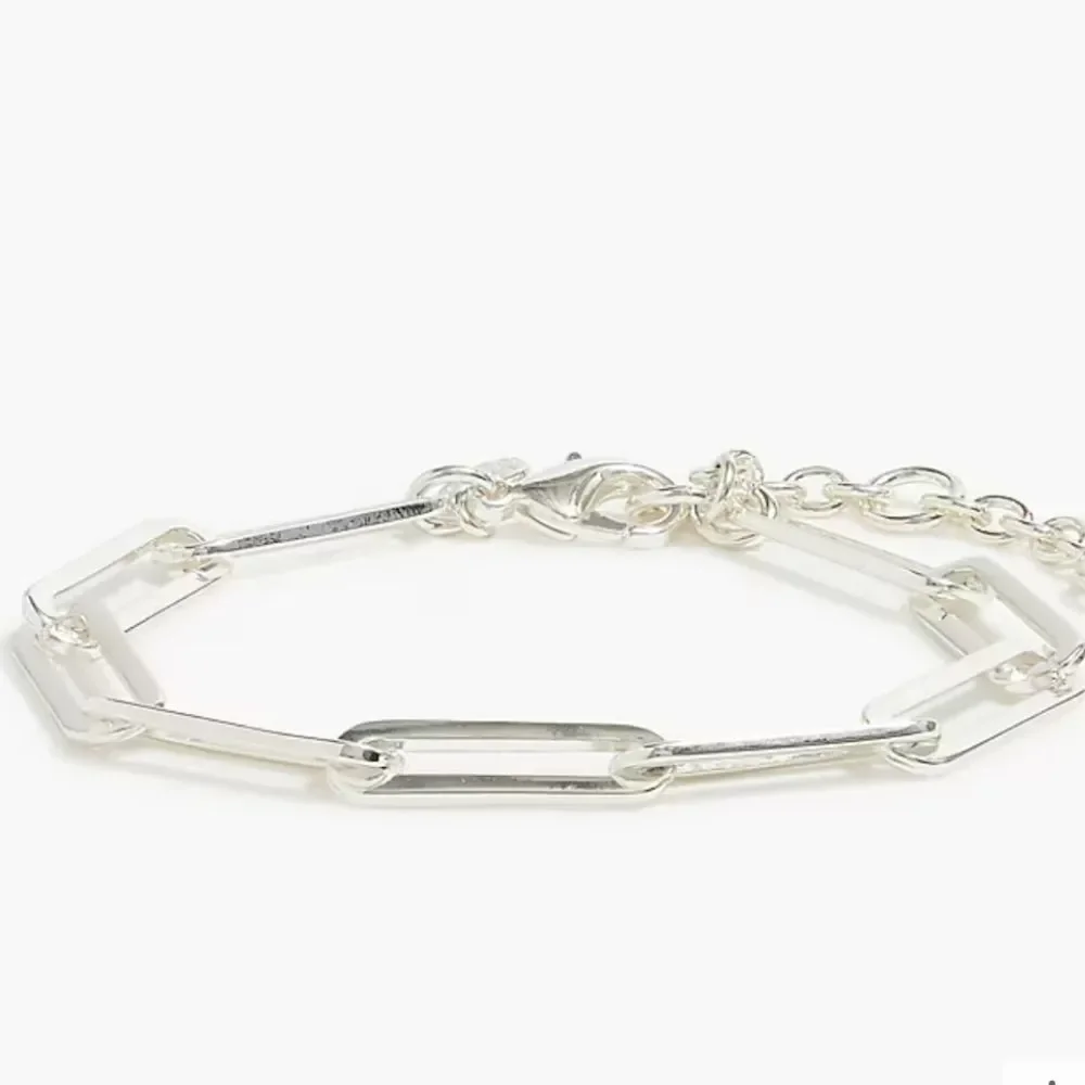 J.Crew minimalist silver chain link bracelet